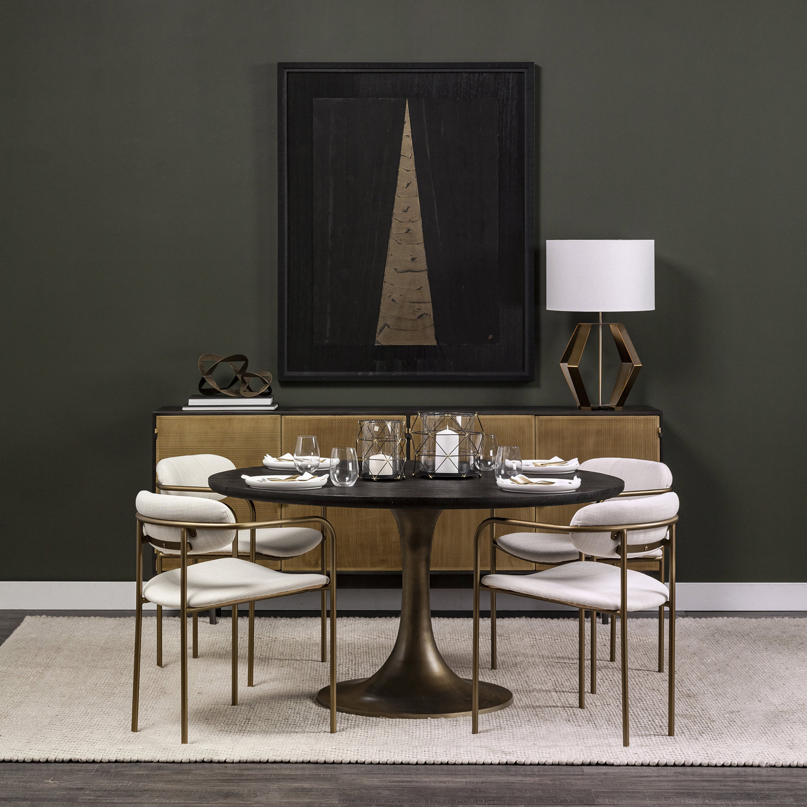 Belarus Dining Armchair, Cream, Antique Gold