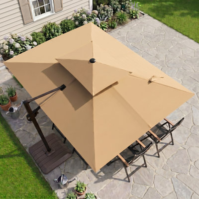Sil 11' x 9'  Rectangular Patio Umbrella, Counter Weights Base Included