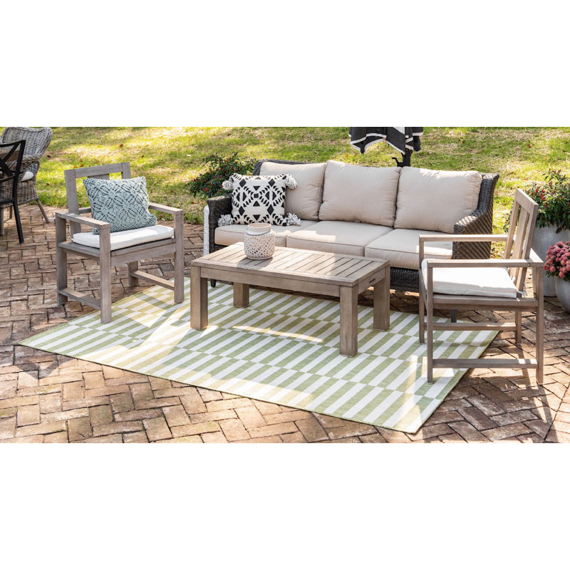 Tapis d'extérieur scintillant couleur fougère, Rectangle de 5 pi x 8 pi