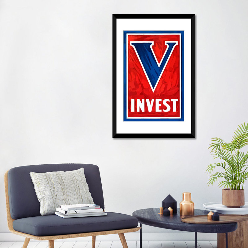 «V for Victory - Invest Wartime Poster», affiche vintage sur toile, H 32 po x l 24 po x P 1 po, Papier d'art encadré noir