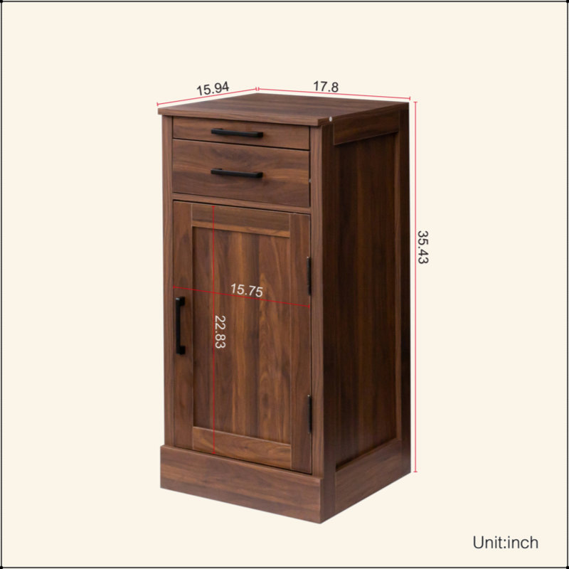 Armoire de bar à vin brun modulaire couleur noyer avec huche pour salle à manger