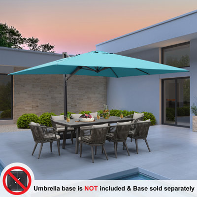 Natoyia 10' x 13' Rectangular Cantilever Umbrella, Without Base,Turquoise Blue