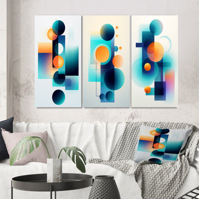 Indépendant de curiosité rétro I - ensemble d'art géométrique moderne de 3 pièces