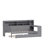 Daybed with Storage Shelves, Multi-Functional Bed with Trundle and Study Desk, Gray-1826988142
