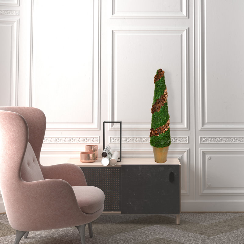 Artificial Cone Shape Cedar Tree Pinecone Accents, 30" H x 7" W x 7" D