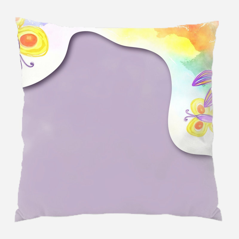 Coussin décoratif aquarelle Rochel, Microsuède, Intérieur