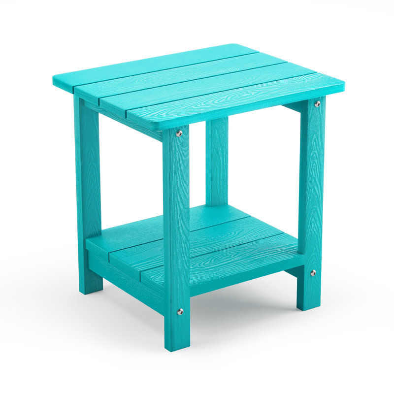 Table de bout HDPS Adirondack à 2 niveaux, table d'appoint d'extérieur résistante aux intempéries pour patio, piscine et pelouse