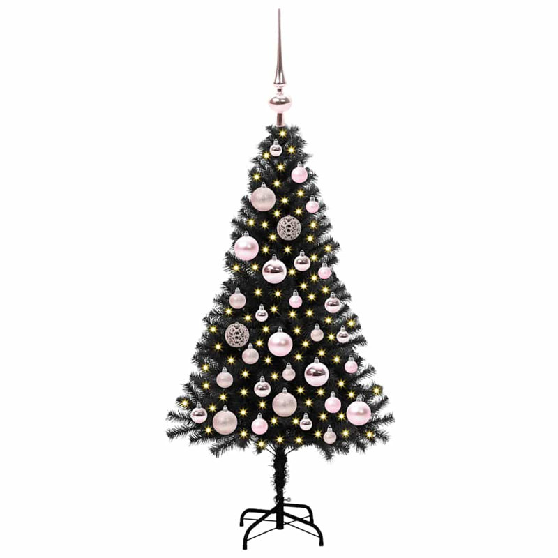 Christmas Tree with 150 LEDs with Stand PVC, Pink, 3.94' H