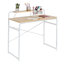 Bureau d'ordinateur Tatamy Home Office avec tablette et panier en maille métallique, blanc