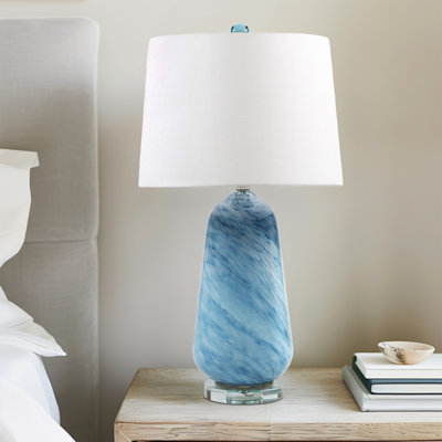 Chokio Blue Confetti Glass Table Lamp