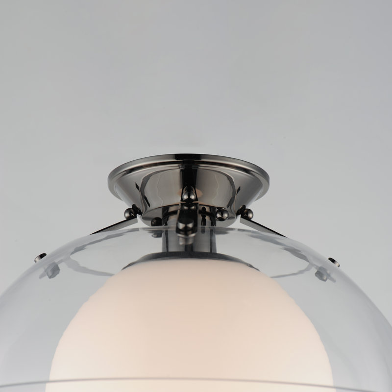 Domain 1 - Light Semi Flush Mount, Black Chrome, Clear