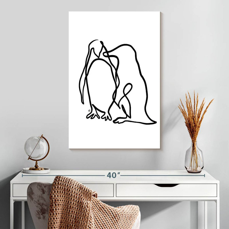 Les Pingouins, H 30 po x l 20 po