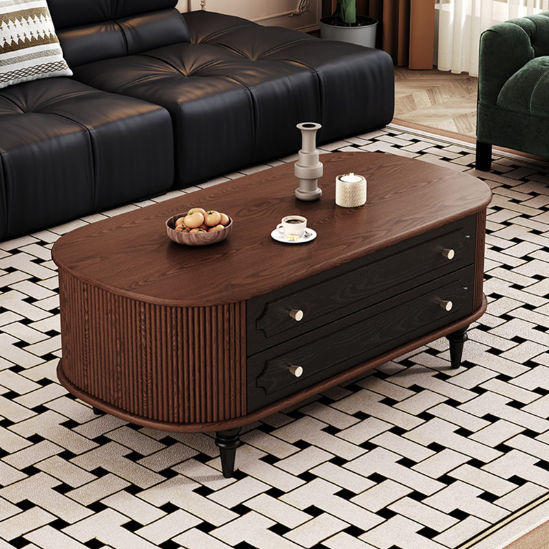 Table basse vintage en bois massif de style français