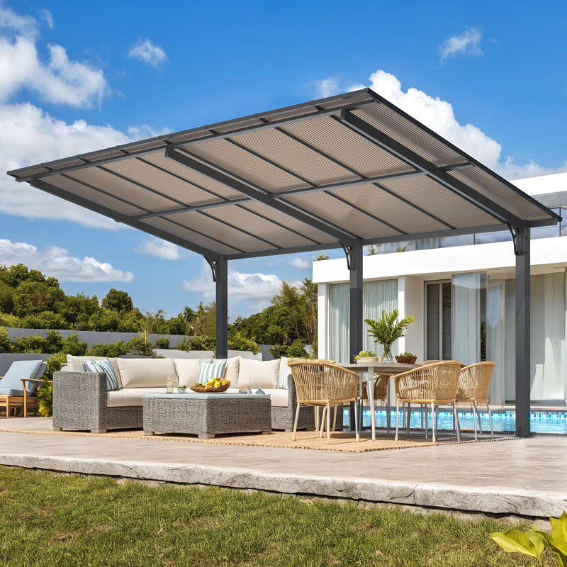Pergola autoportante pour terrasse, H 97,20 po x l 187,20 po x P 120 po