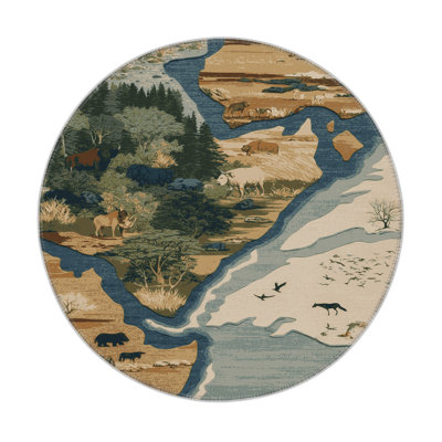 Nature Brown Indoor and Outdoor Area Rug