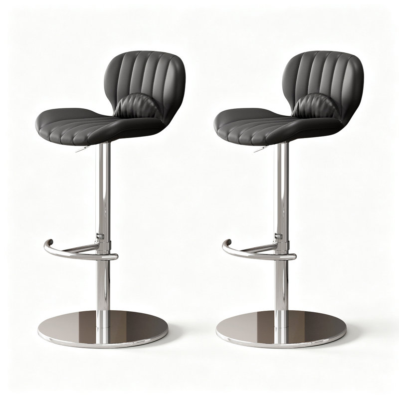 Chaise d'appoint noire et argentée (dossier de 2), 2