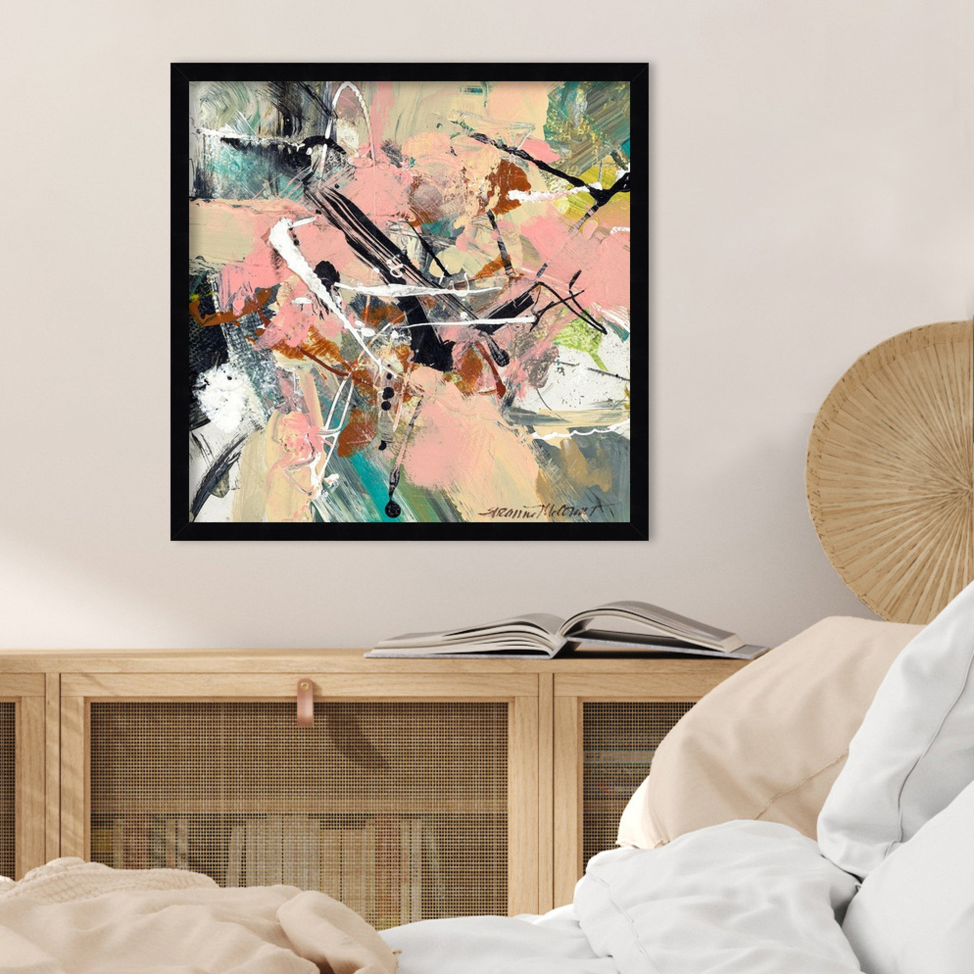 Graceful by Sutter Wood Framed Wall Art Print, 21" H x 21" W, Black