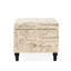 Lin beige avec structure en bois, finition, banc de rangement polyvalent de style contemporain - ornement français et choix de sièges fonctionnels