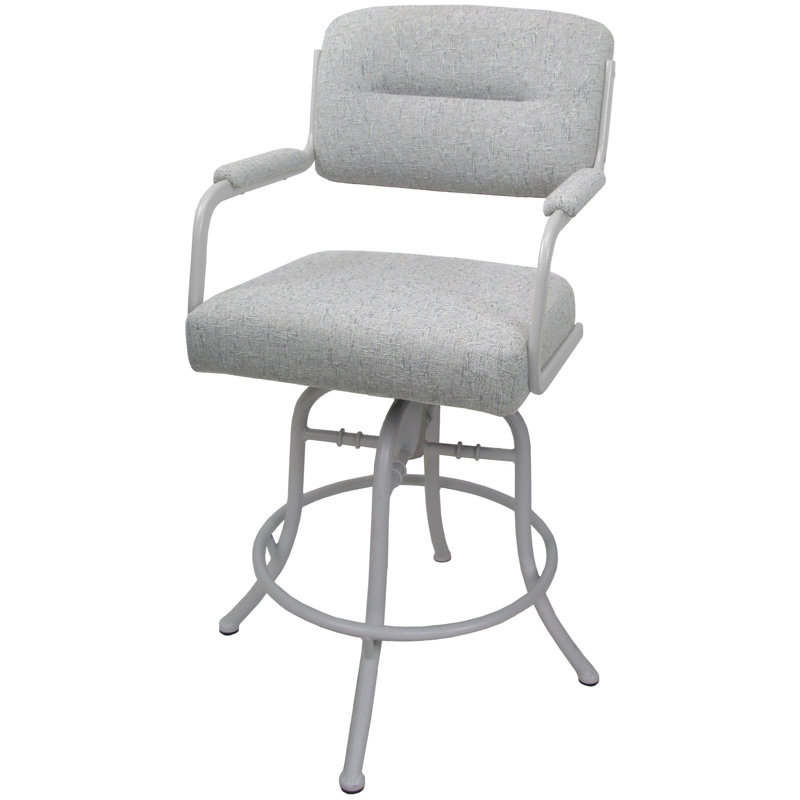 Tabouret de bar pivotant 30 po Jomiah, Blanc, Crème