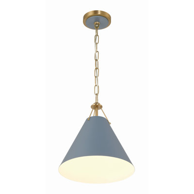 Luminaire suspendu conique en métal 1 lumière Kinston 