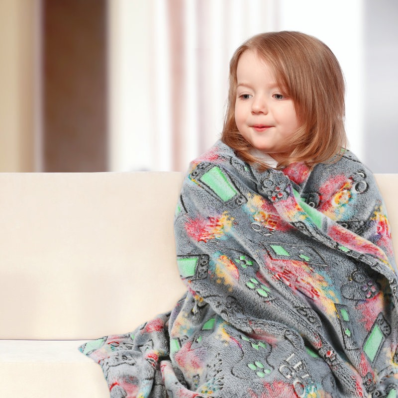 Glow-in-the-Dark Gamer Fleece Blanket for Boys
