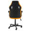 Inbox Zero Renner Adjustable Faux Leather Swiveling PC & Racing Game Chair in Orange