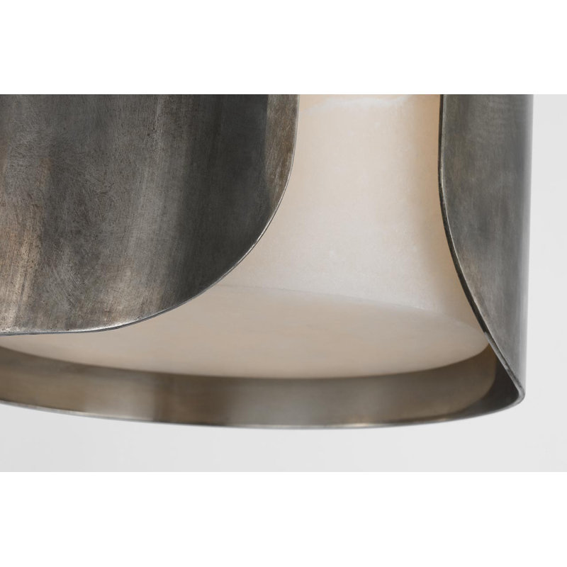 Anne-Marie Barton Armise Pendant with Nova Frost, 242" H x 7.5" W, Mottled Pewter, White