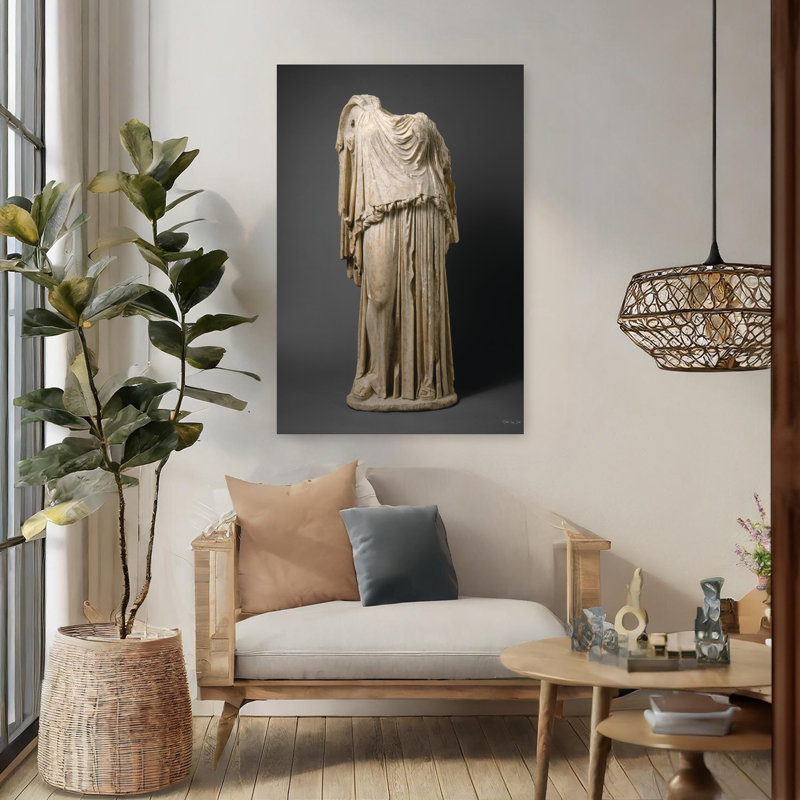 Statue romaine, architecture contemporaine, art, H 48 po x l 32 po
