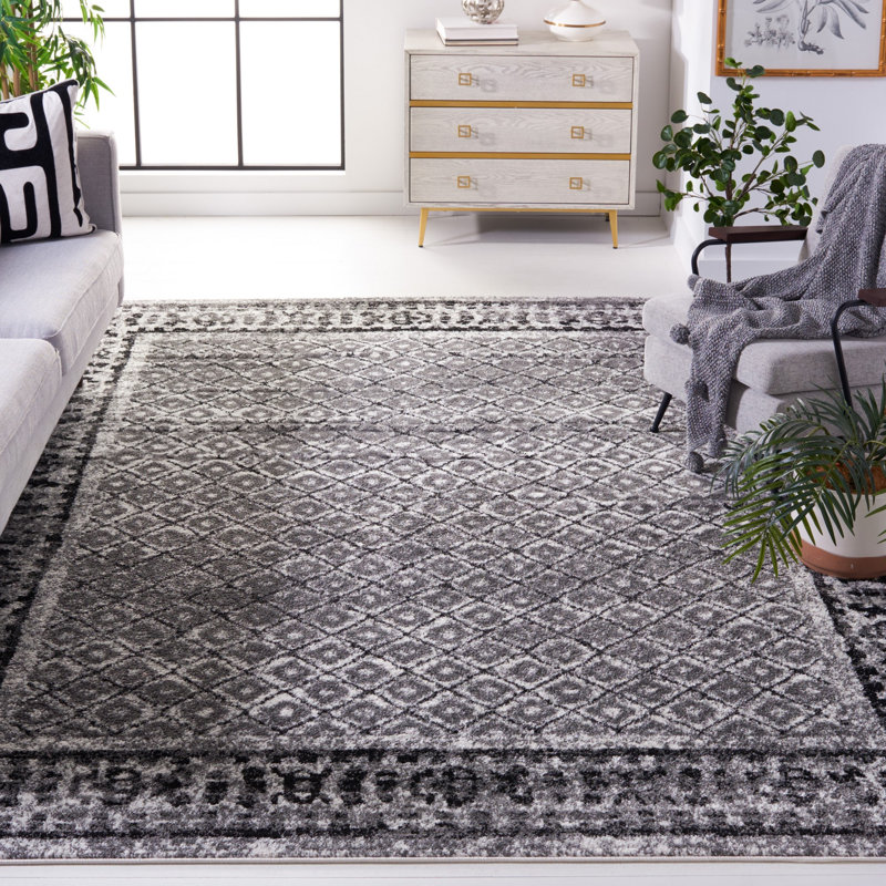 Tapis gris / noir Bonilla, Rectangle 8 pi x 10 pi