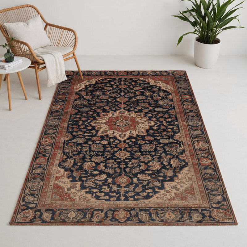 Tapis d'intérieur et d'extérieur brun Persian, Rectangle 9 pi x 12 pi
