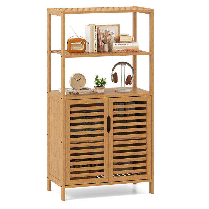 116cm H x 60cm W Bamboo / Rattan Book Cabinet Bookcase