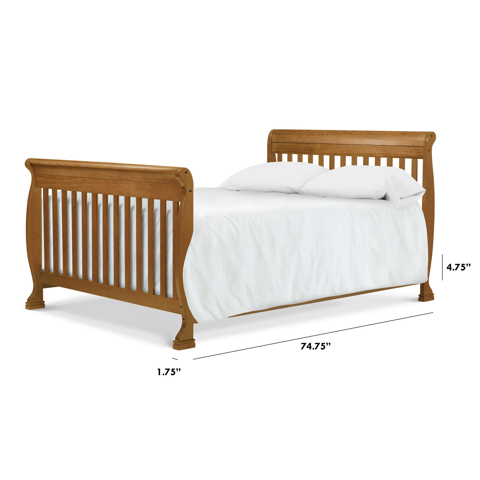 Twin Bed Conversion Rails, Chestnut