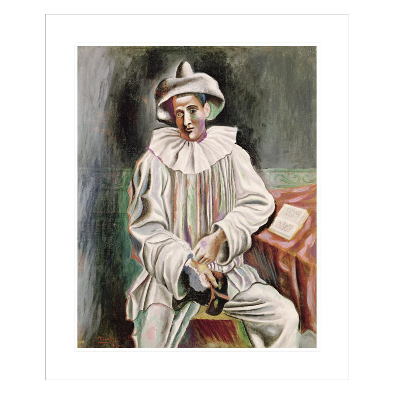 Assis Pierrot par Pablo Picasso, impression giclée sur cadre, H 27,99 po x l 23,5 po
