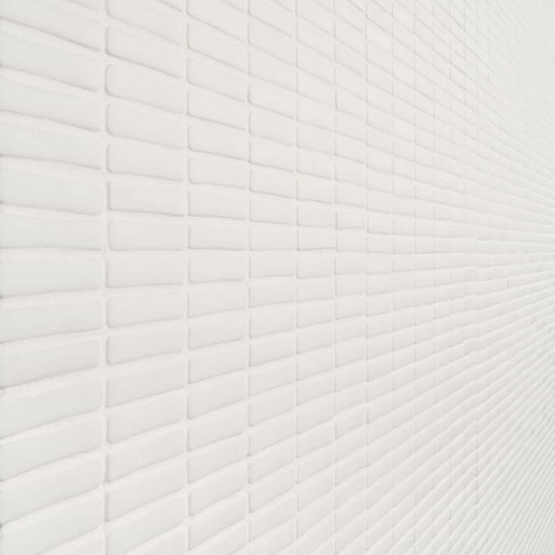 Venini 1/2" x 2" Mini Brick Frosted Glass Mosaic Tile, White