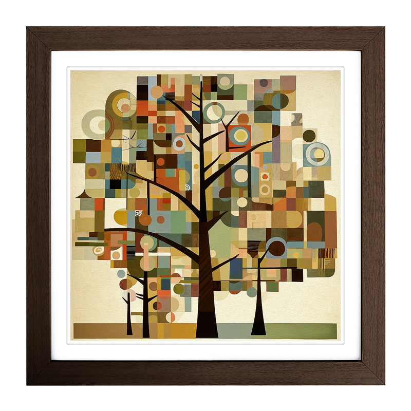 Tree Constructivism No.2 - Framed Print, Walnut