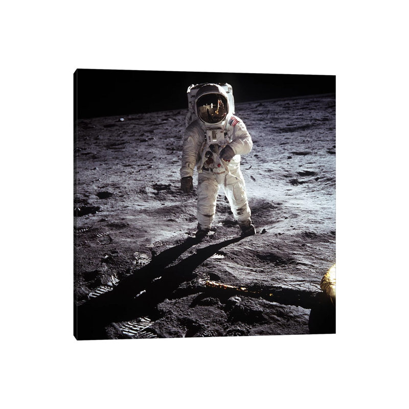 Buzz Aldrin Moonwalker - Wrapped Canvas Print, 93.98 cm H x 93.98 cm W x 3.175 cm D