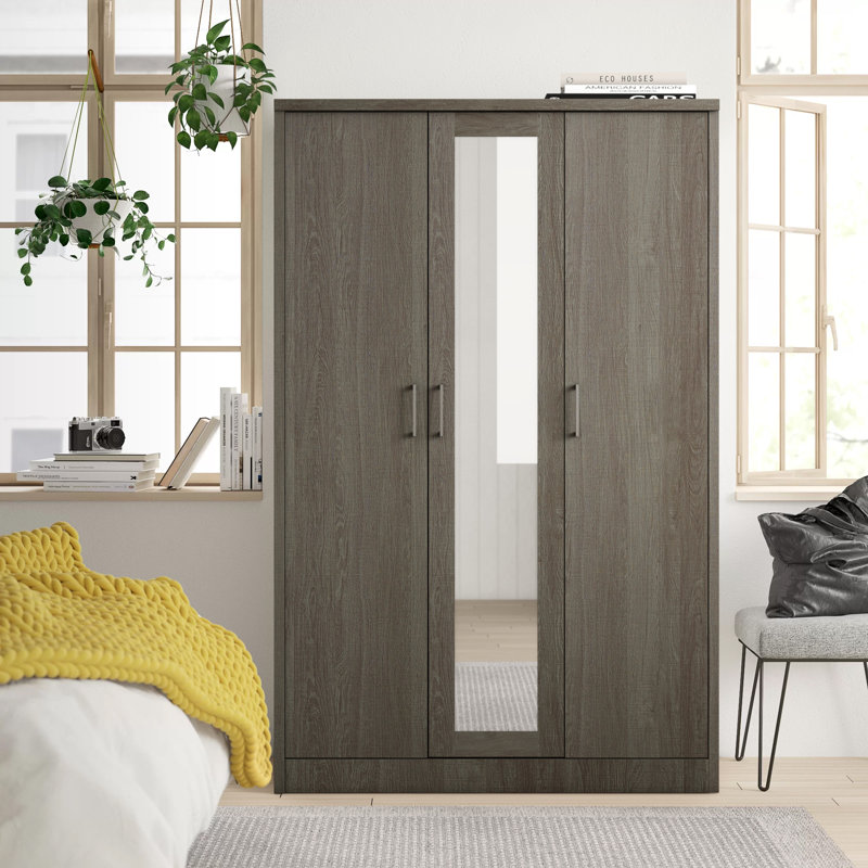 Mari 3 Door Wardrobe, Black Wood Grain