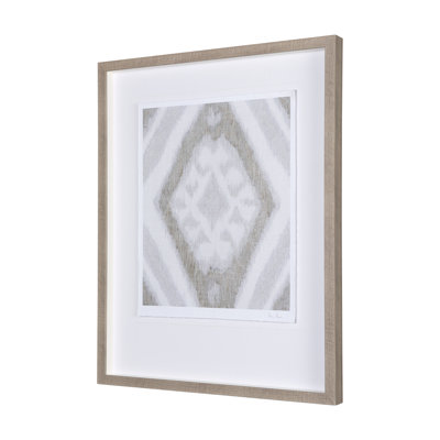 Ikat Patterns I by Silvia Krause a Hand Embelished Textured Framed Art Print