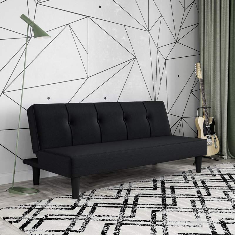 Serta Leonard 66.1" Tufted Convertible Futon Sofa
