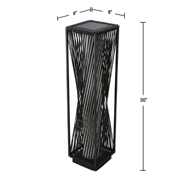 Dazzle 30'' Solar Powered Wicker Integrated LED Outdoor Floor Lamp Set Of 2