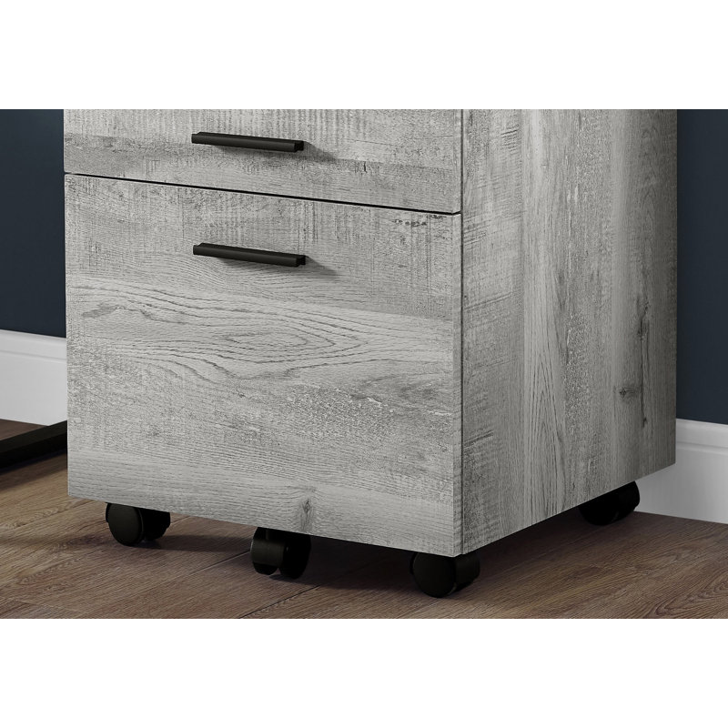 Classeur de bureau, classeur mobile roulant avec tiroirs de rangement et 5 roulettes, Gris