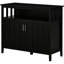 Buffet café avec tablettes intérieures réglables et 2 portes, armoire de cuisine noire pour vestibule ou salon, construction, l 41,75 po x P 17,75 po H 35,5 po