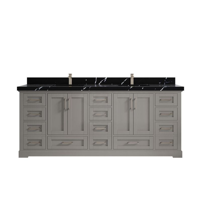 Ensemble de meuble-lavabo double 84 po Esin, Noir