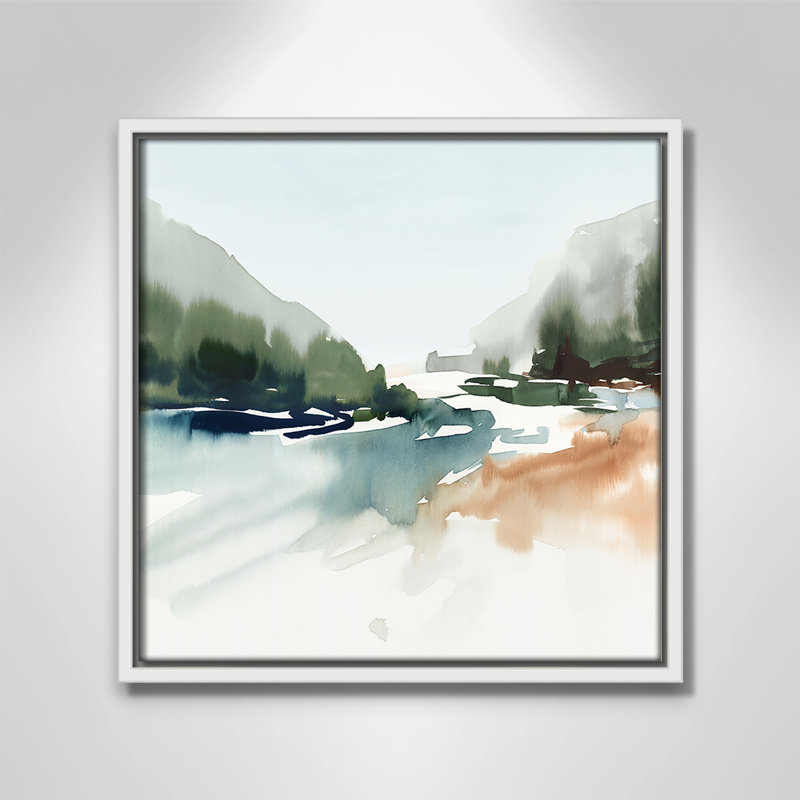 Harmonious Lake - Square Version Print par Isabelle Z, H 13,5 po x l 13,5 po, Blanc