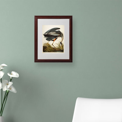 « great blue héron », reproduction d’art sur toile encadrée