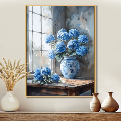 Hydrangeas In A Still Life Scene II - Hydrangea Wall Art