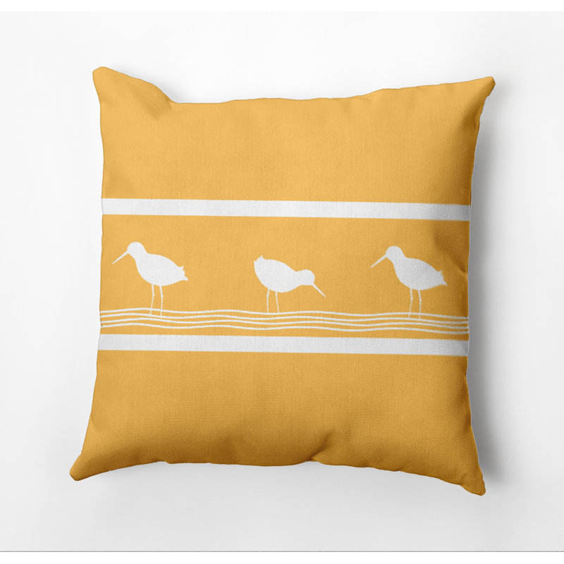 Nautical Nights Outdoor Reversible Throw Pillow, 18" x 18", Yellow