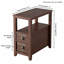 Table de bout en bois avec 2 tiroirs et tablette ouverte, table de chevet compacte pour petits espaces, brun-500063964