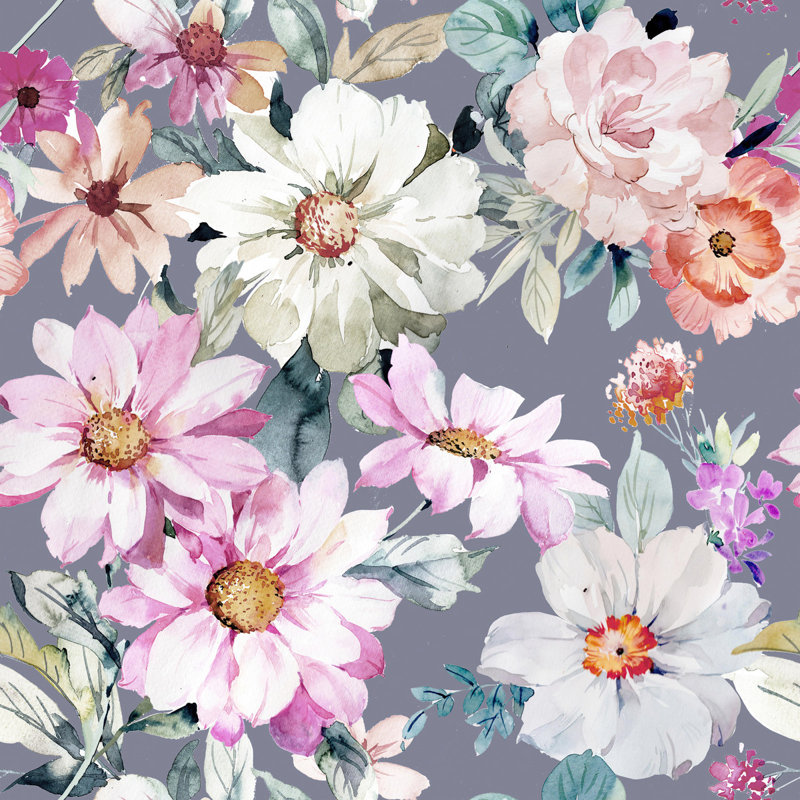 Peel & Stick Floral Wall Mural, 10.42' W x 10.42' L
