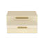 RebekaSet de 2 boîtes de rangement décoratives rectangulaires emboîtables, finition embossée moderne - faux or blanc-2051251459